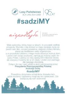 #sadziMY Las z Prezydentem Andrzejem Dudą